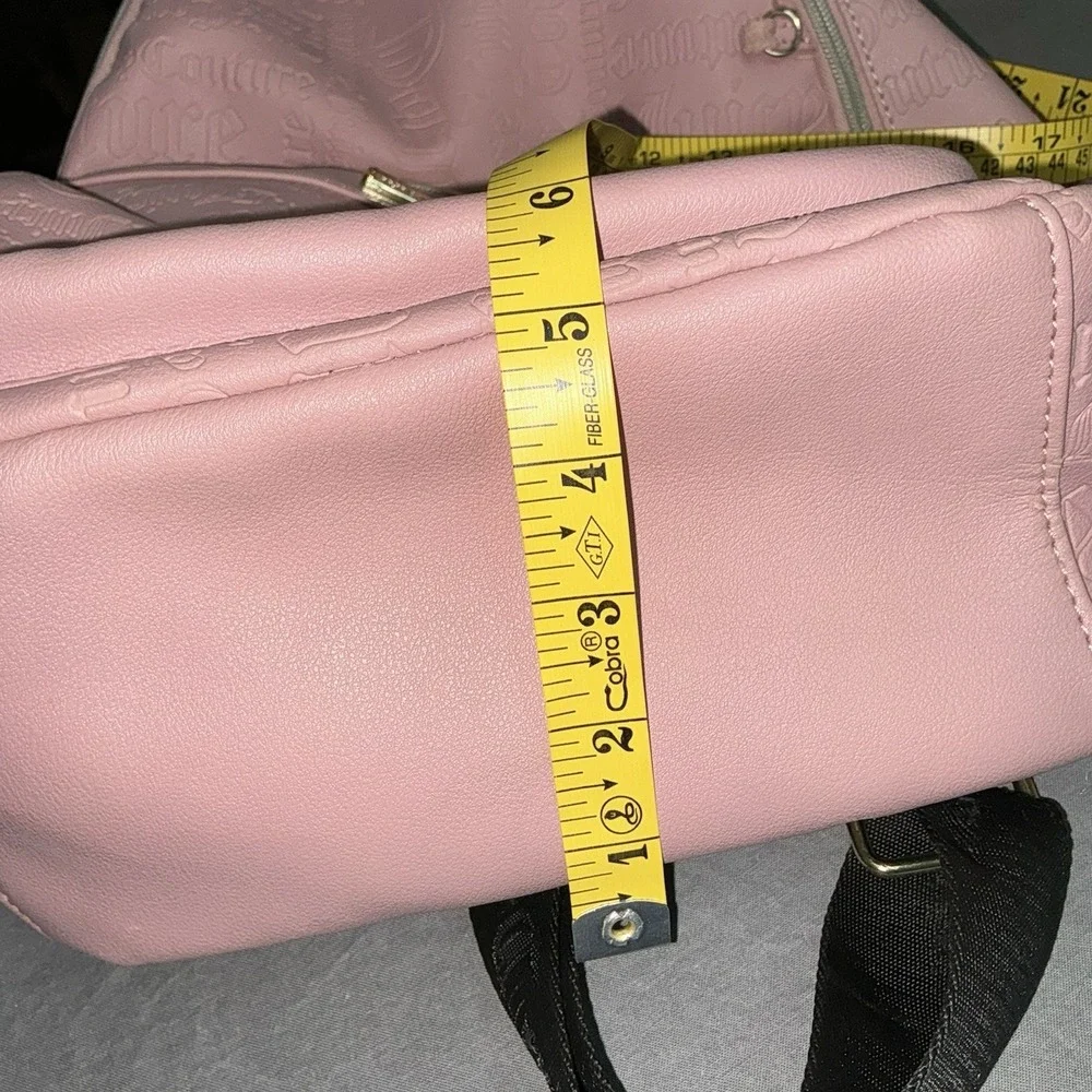 Juicy Couture Backpack Pink Embossed Logo Handbag School Work Lightweight